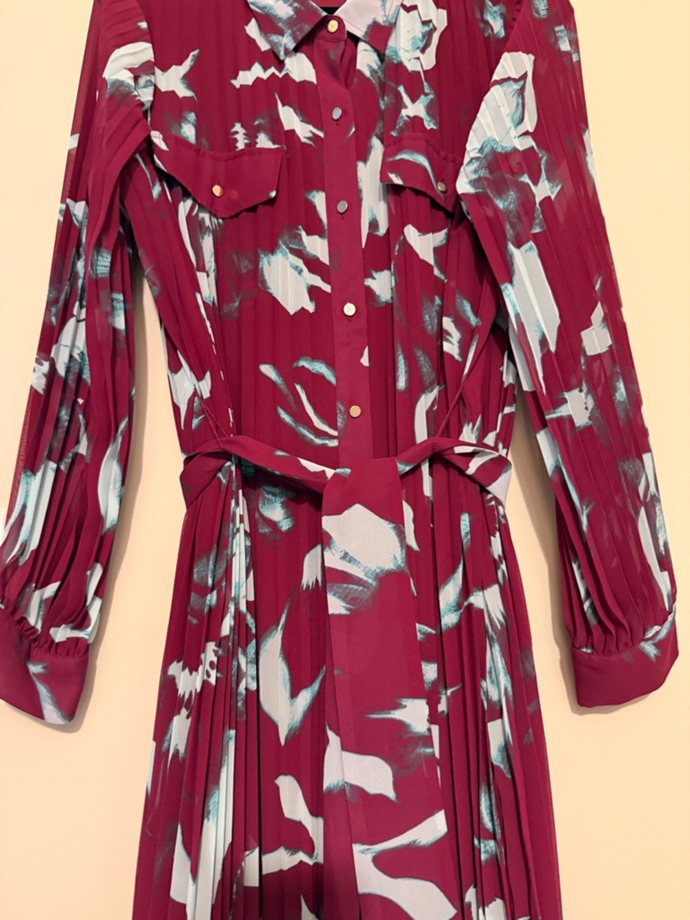 INC International Concepts Pleated Floral Maxi Dress XL NWOT